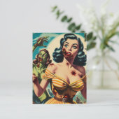  Creepy Zombie Pin-up Briefkaart (Staand voorkant)