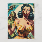  Creepy Zombie Pin-up Briefkaart (Voorkant)