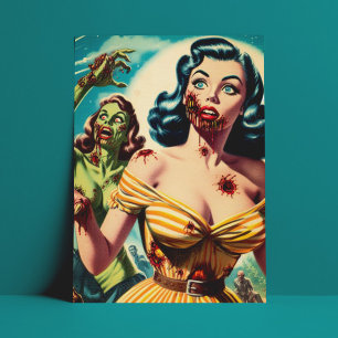  Creepy Zombie Pin-up Briefkaart