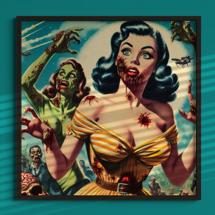 Creepy Zombie Pin-up Poster
