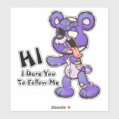 Creepy Zombie Teddy Bear Sticker (Vel)
