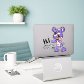 Creepy Zombie Teddy Bear Sticker (Laptop op bureau)
