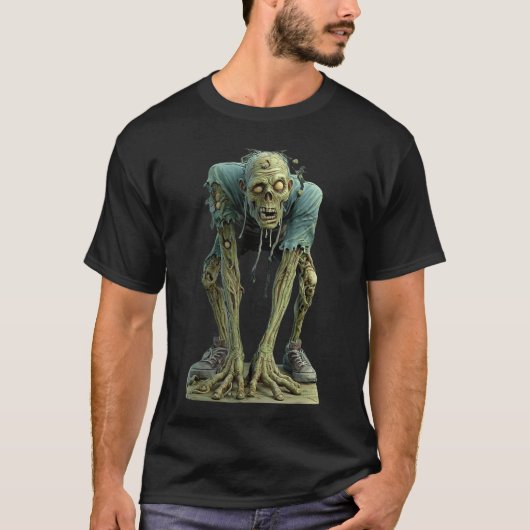Creepy Zombie Undead Horror Halloween Scary Monste T-shirt (Voorkant)