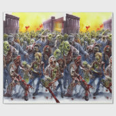 Creepy Zombie Wrapping Paper Cadeaupapier (Vlak)