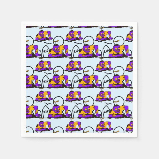 Creepy Zombies Spooky Halloween Party Servet (Voorkant)