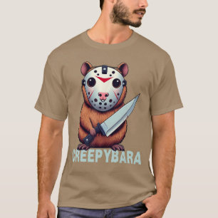 Creepybara Horror Capybara Grappig Halloween Versc T-shirt
