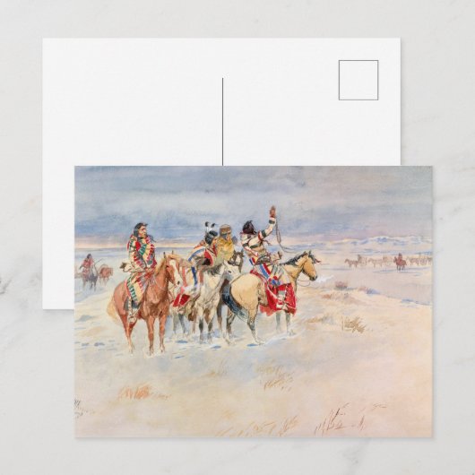 Crees Meeting Traders, 1896, door Charles Marion R Briefkaart (Voorkant / Achterkant)