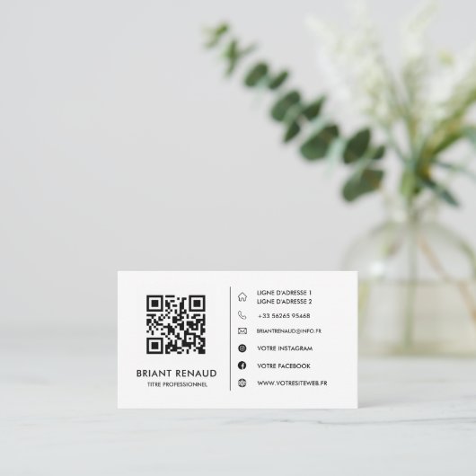 Créez votre propre carte de visite à code QR Visitekaartje (Staand voorkant)