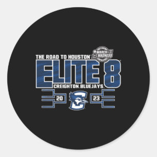 Creighton Bluejays Elite 8 2023 Basketbal Royal Ronde Sticker