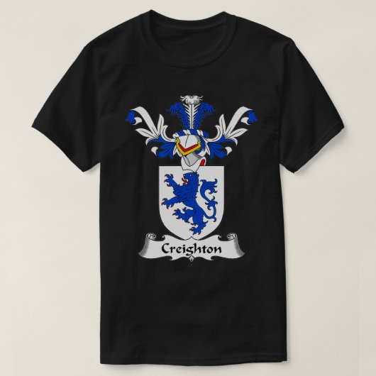 Creighton Coat of Arms Family Crest T-shirt (Design voorkant)