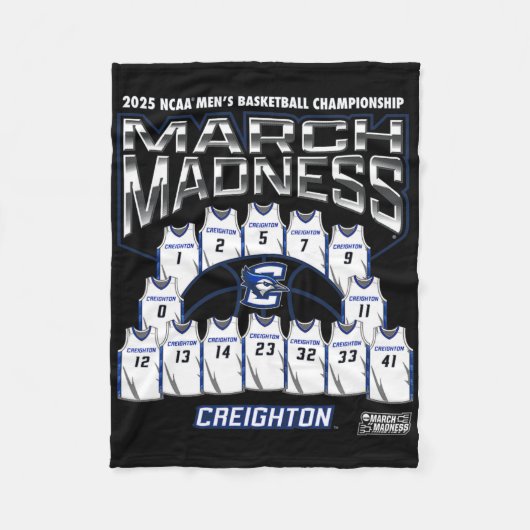 Creighton March Madness 2025 Men's Sketll Nil  Fleece Deken (Voorkant)