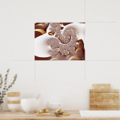 Crema Cool Abstracte Fine Fractal Art Poster (Keuken)