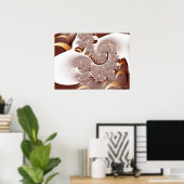 Crema Cool Abstracte Fine Fractal Art Poster (Thuiskantoor)