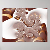 Crema Cool Abstracte Fine Fractal Art Poster (Voorkant)