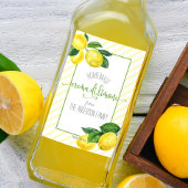 Crema di Limone Waterverf Citroenen Script Naam ve Wijn Etiket