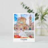 Crema Italië Reizen Waterverf Hand getekend Briefkaart (Staand voorkant)