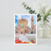 Crema Italië Travel Place Waterverf Briefkaart (Staand voorkant)