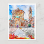 Crema Italië Travel Place Waterverf Briefkaart (Voorkant)