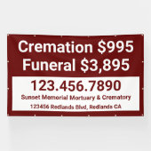 Crematie begrafenisdiensten aanpassen groot spandoek (Horizontaal)