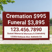 Crematie begrafenisdiensten aanpassen groot spandoek (Buitenkant)