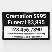Crematie begrafenisdiensten aanpassen groot spandoek (Horizontaal)