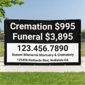 Crematie begrafenisdiensten aanpassen groot spandoek (Buitenkant)