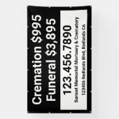 Crematie begrafenisdiensten aanpassen groot spandoek (Verticaal)
