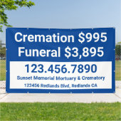 Crematie begrafenisdiensten aanpassen groot spandoek (Buitenkant)