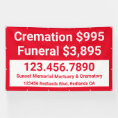 Crematie begrafenisdiensten aanpassen groot spandoek (Horizontaal)