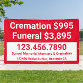 Crematie begrafenisdiensten aanpassen groot spandoek (Buitenkant)