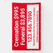 Crematie begrafenisdiensten aanpassen groot spandoek (Verticaal)