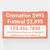 Crematie begrafenisdiensten aanpassen groot spandoek (Horizontaal)