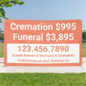 Crematie begrafenisdiensten aanpassen groot spandoek (Buitenkant)