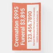 Crematie begrafenisdiensten aanpassen groot spandoek (Verticaal)