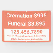 Crematie begrafenisdiensten aanpassen spandoek (Horizontaal)