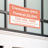 Crematie begrafenisdiensten aanpassen spandoek (Buitenkant Gebouw)