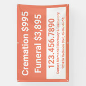 Crematie begrafenisdiensten aanpassen spandoek (Verticaal)