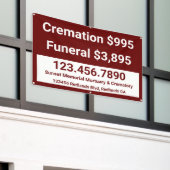 Crematie begrafenisdiensten aanpassen spandoek (Buitenkant Gebouw)