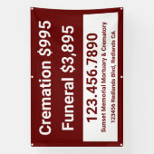 Crematie begrafenisdiensten aanpassen spandoek (Verticaal)