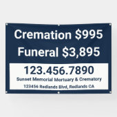 Crematie begrafenisdiensten aanpassen spandoek (Horizontaal)