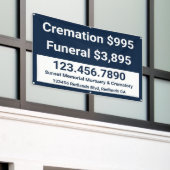 Crematie begrafenisdiensten aanpassen spandoek (Buitenkant Gebouw)