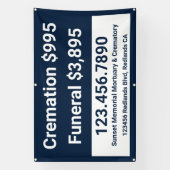 Crematie begrafenisdiensten aanpassen spandoek (Verticaal)