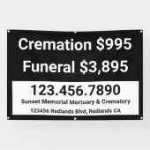 Crematie begrafenisdiensten aanpassen spandoek (Horizontaal)