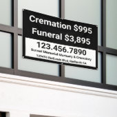 Crematie begrafenisdiensten aanpassen spandoek (Buitenkant Gebouw)
