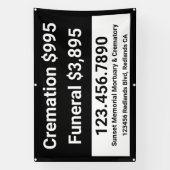 Crematie begrafenisdiensten aanpassen spandoek (Verticaal)