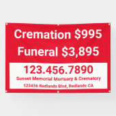 Crematie begrafenisdiensten aanpassen spandoek (Horizontaal)