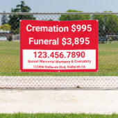 Crematie begrafenisdiensten aanpassen spandoek (Insitu)