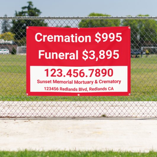 Crematie begrafenisdiensten aanpassen spandoek (Insitu)