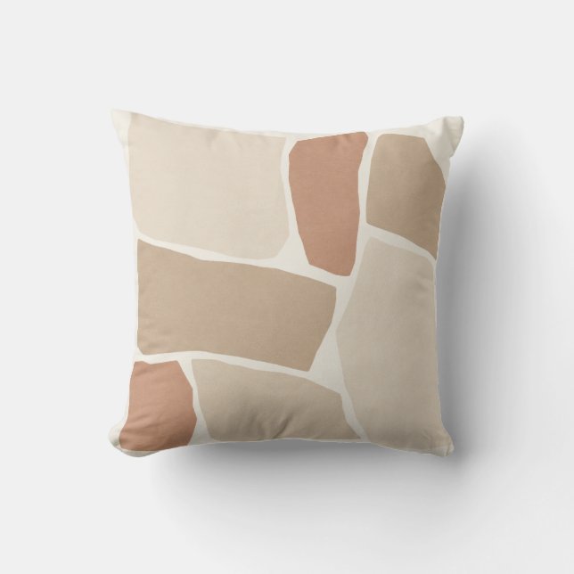 Crème Abrikoos Biologische Patchwork Kussen (Voorkant)