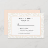 Crème abstract gebladerte chic Wedding RSVP (Voorkant / Achterkant)